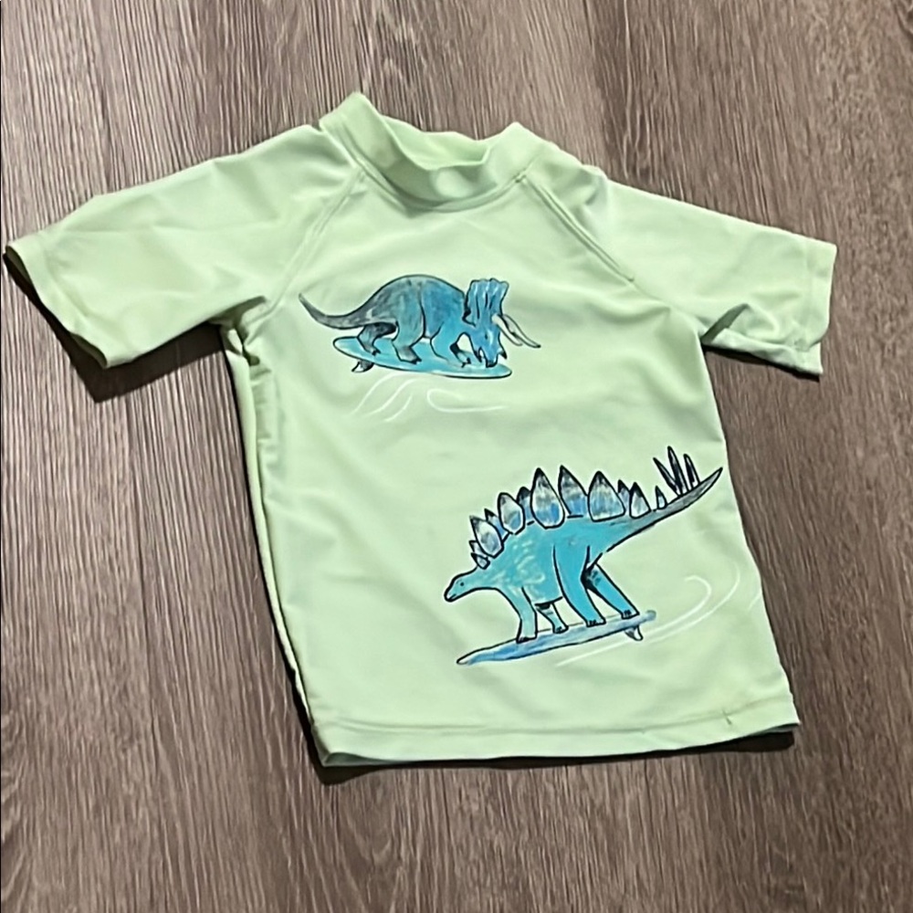 Carter's Green and Blue Dinosaur Rashguard